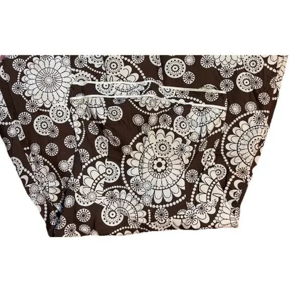 Y2K Ruby Rox Brown Floral Strapless Tube top A-Line Zip Up Lined Dress Boho Sz L - Picture 5 of 6